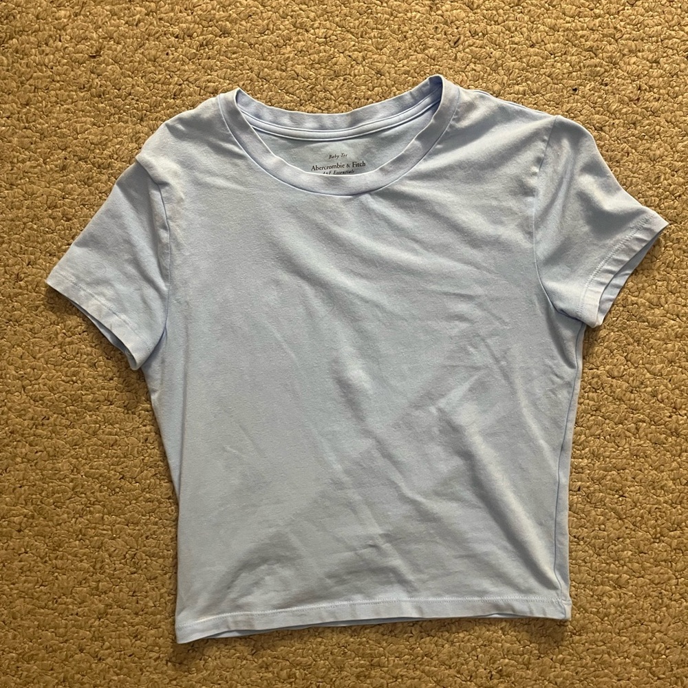 abercrombie and fitch women's baby blue baby tee